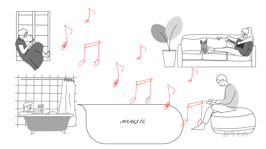 音楽を聴く人のテキスト