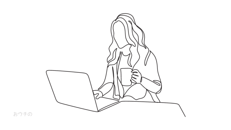 パソコンを見る女性